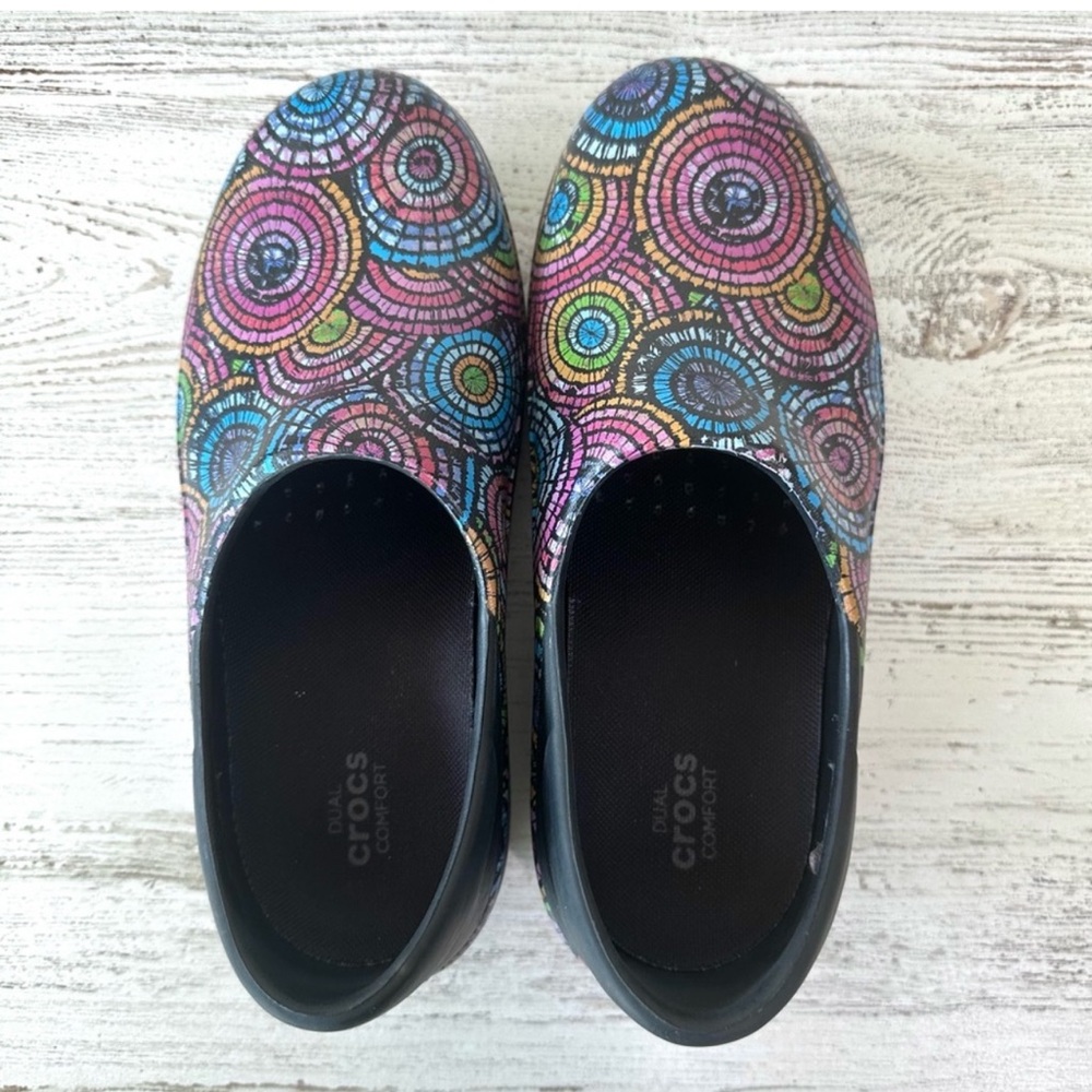 CROCS Blue and Pink Mules Vibrant Clogs woman’s size 9 - Picture 5 of 5
